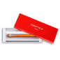 Preview: Caran d'Ache Fountain Pen 849 fluo orange open, with gift box